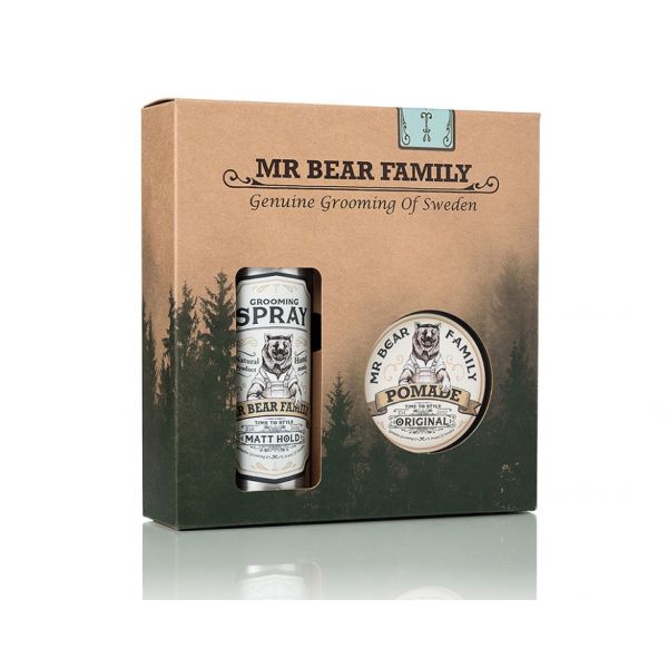 Mr. Bear Family Kit Spray & Pomade Sweetwood